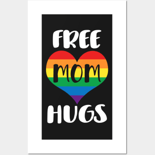 Free Mom Hugs - White Text Posters and Art